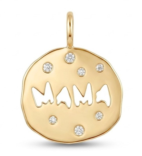 [00222] COLGANTE REDONDO IRREGULAR MAMA  CON CIRCONITAS.14x13MM