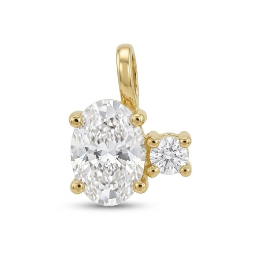[9K00225C] 6x4MM OVAL CZ PENDANT.9 KARAT