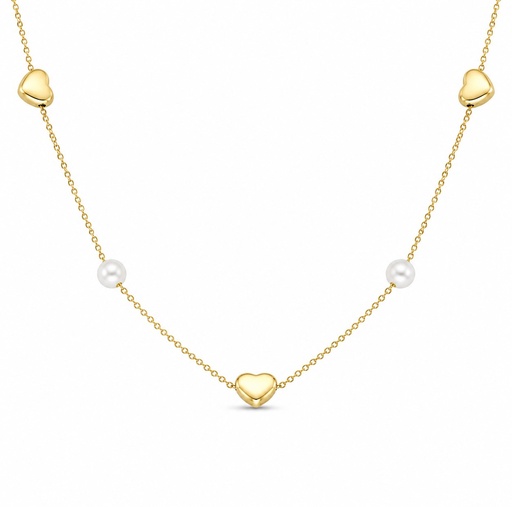 [9k0091] GARGANTILLA 3CIRCONITAS CORAZON Y BOLAS.9KILATES (copia)