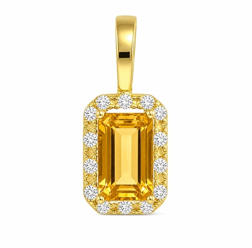[00194CC] 5x3MM CITRINE AN CZ PENDANT