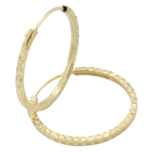[7117] 16x2MM CARVED HOOP EARRINGS.