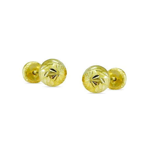 [7226] 3MM CARVED BALL STUD EARRINGS.SCREW BACK.
