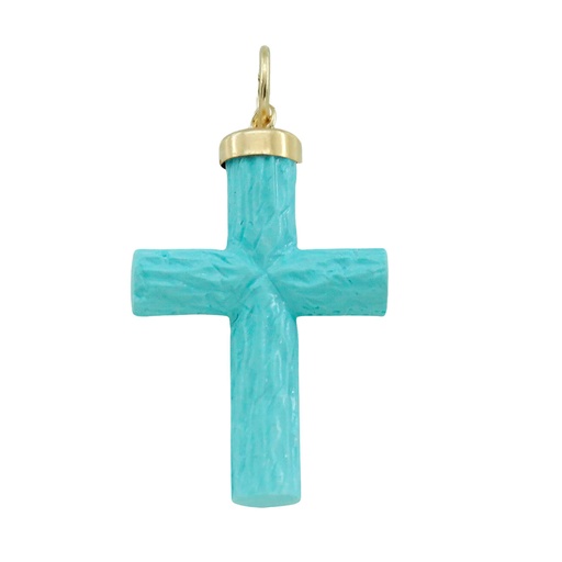 [6347T] 22X14MM TURQUOISE COLOR CROSS PENDANT.