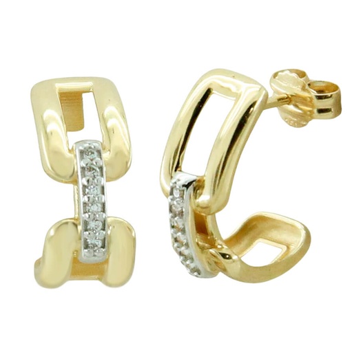 [5797] 17MM LINKS EARRINGS WITH CZ.