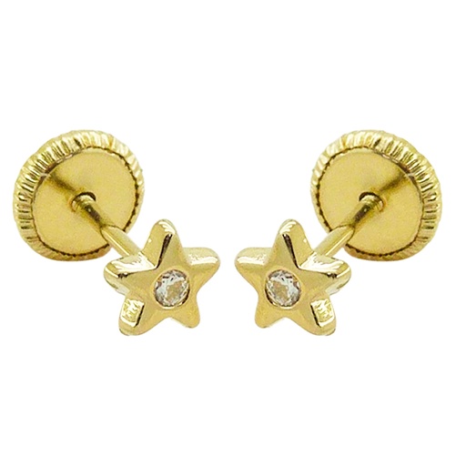 [4245] 4MM STAR STUD EARRINGS.SCREW BACK.