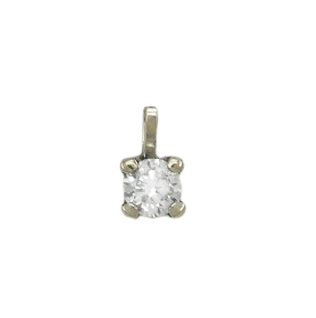 [3074/CB] COLGANTE GARRA CIRCONITA 4MM CON REASA.ORO BLANCO.