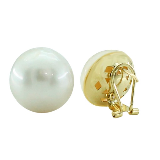 [6110/2] 15/18MM MABE PEARL EARRINGS.OMEGA BACK.
