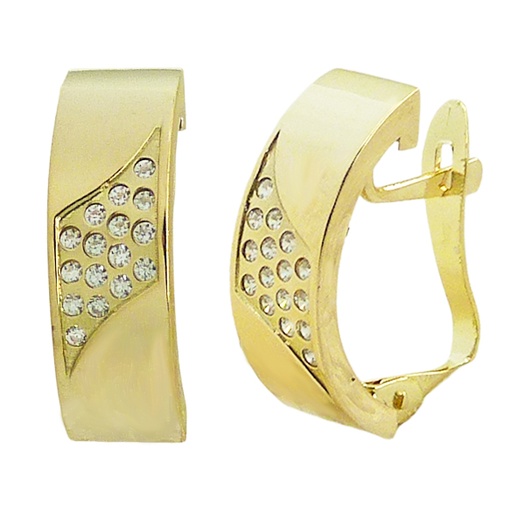 [5370] 14x5MM LEVERBACK EARRINGS WITH CZ.