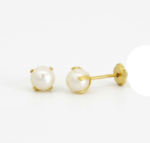 [7853] PENDIENTES PATILLA PERLA SHELL 3MM.ROSCA.