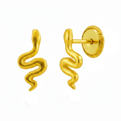 [5613] 9MM SNAKE EARRINGS.SCREW BACK.