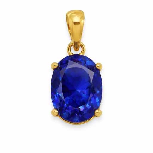 [5046/CZ] 10x8MM SAPPHIRE COLOR CZ PENDANT.