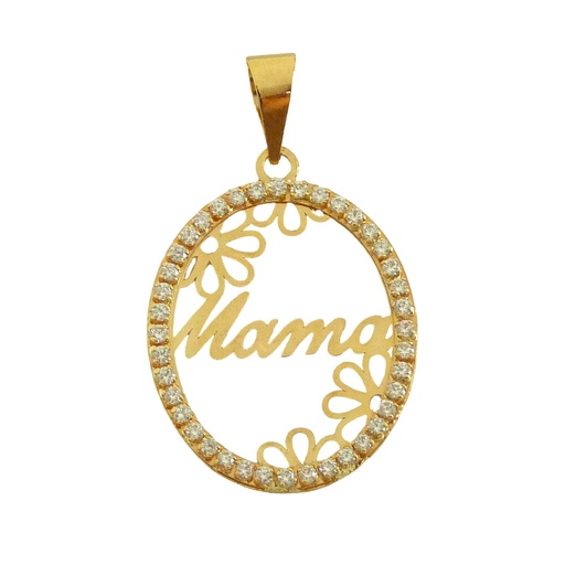 [5603] 19X15MM OVAL "MUM"PENDANT.