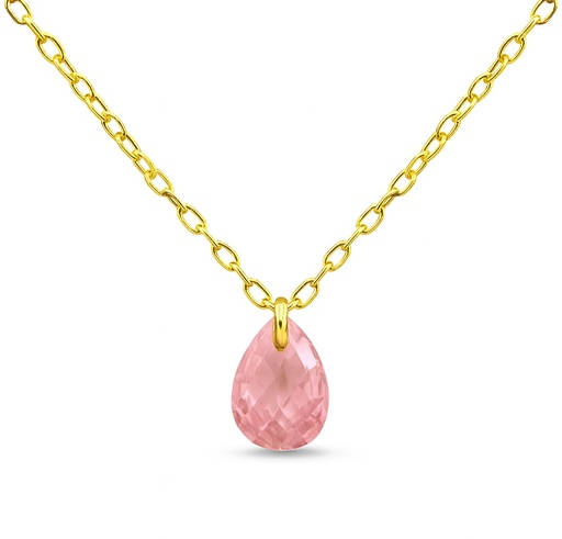 [4925R] GARGANTILLA CIRCONITA PERA 7x5MM COLOR ROSA