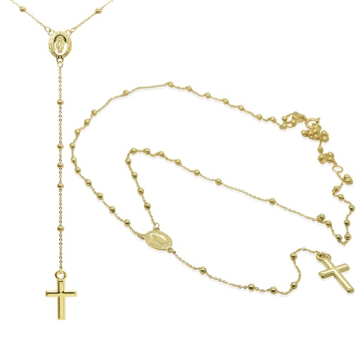 [4299] 15x8MM PRAYER BEADS (ROSARY) NECKLACE.