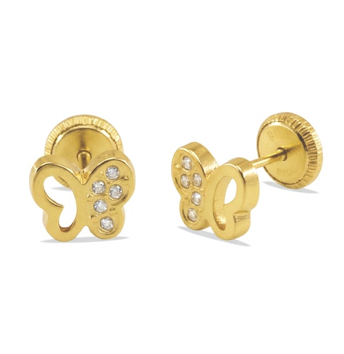 [3763] PENDIENTES MARIPOSA CIRCONITAS.5x7MM.