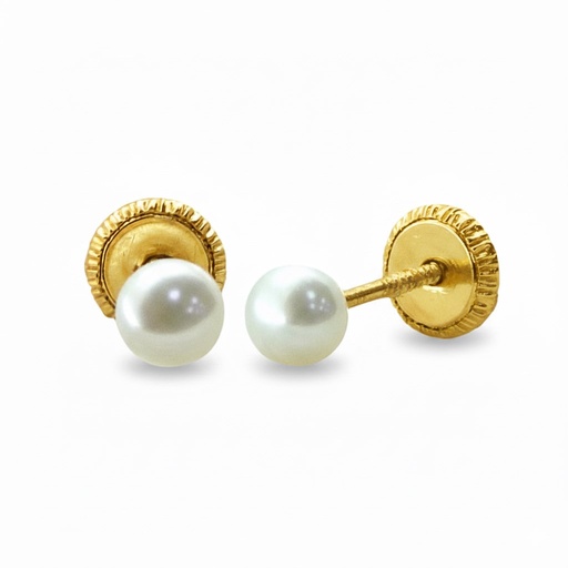 [9588] PENDIENTES PERLA REDONDA 3/3'5MM Perla Cultivada