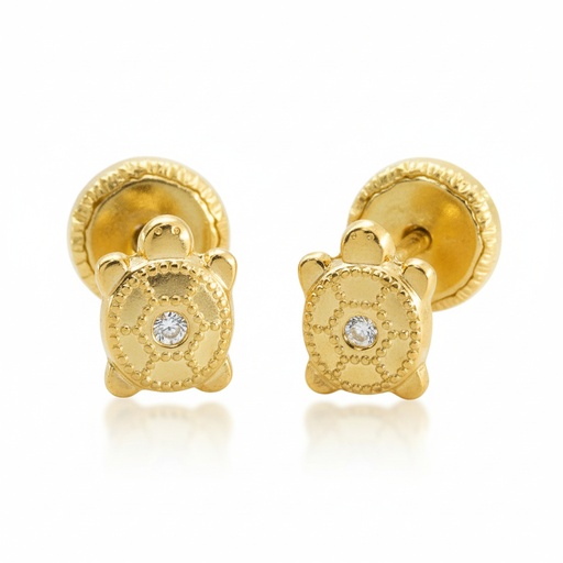 [5467] PENDIENTES TORTUGAS CON CIRCONITAS.5MM.TORNILLO.